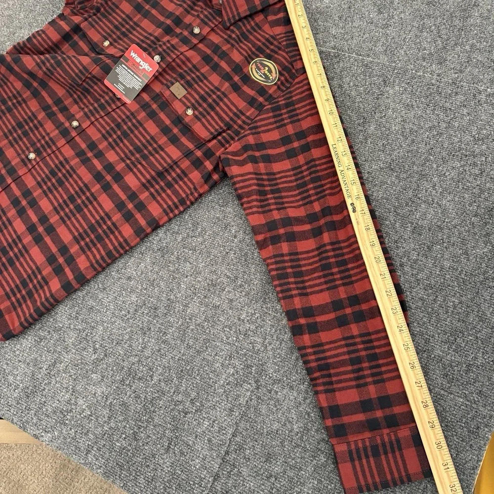 New Wrangler Riggs Workwear Flannel Shirt Mens Sz M Heavy Long Sleeve Red Plaid